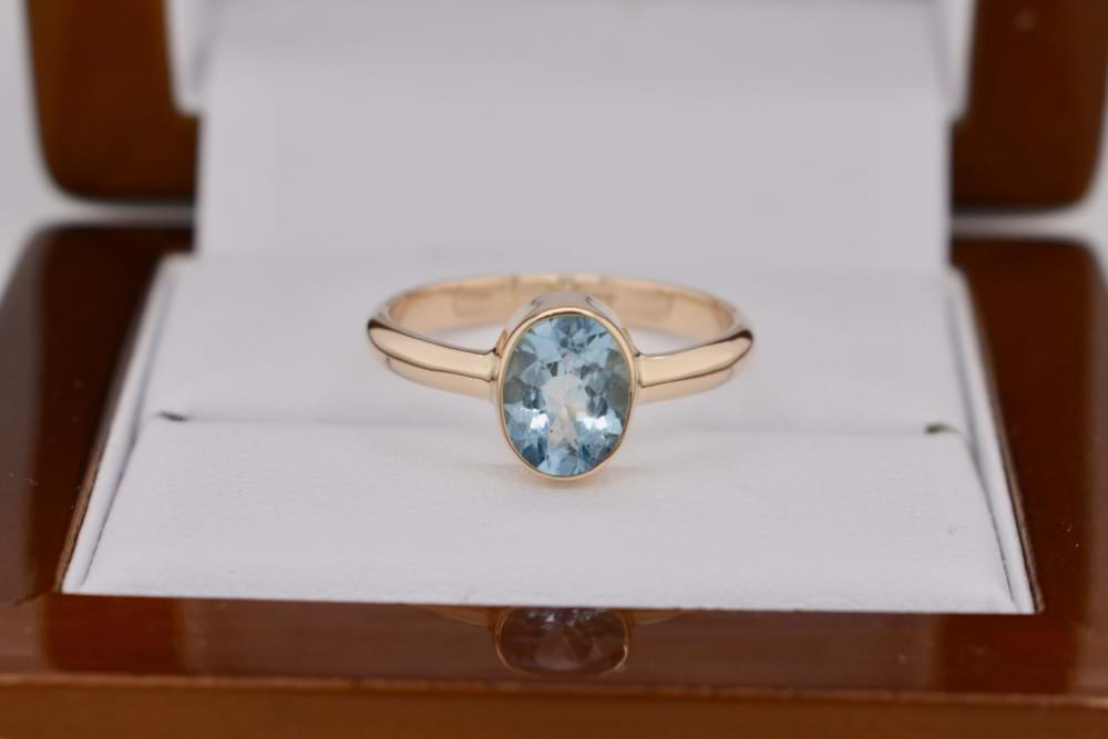 Aquamarine bezel store ring