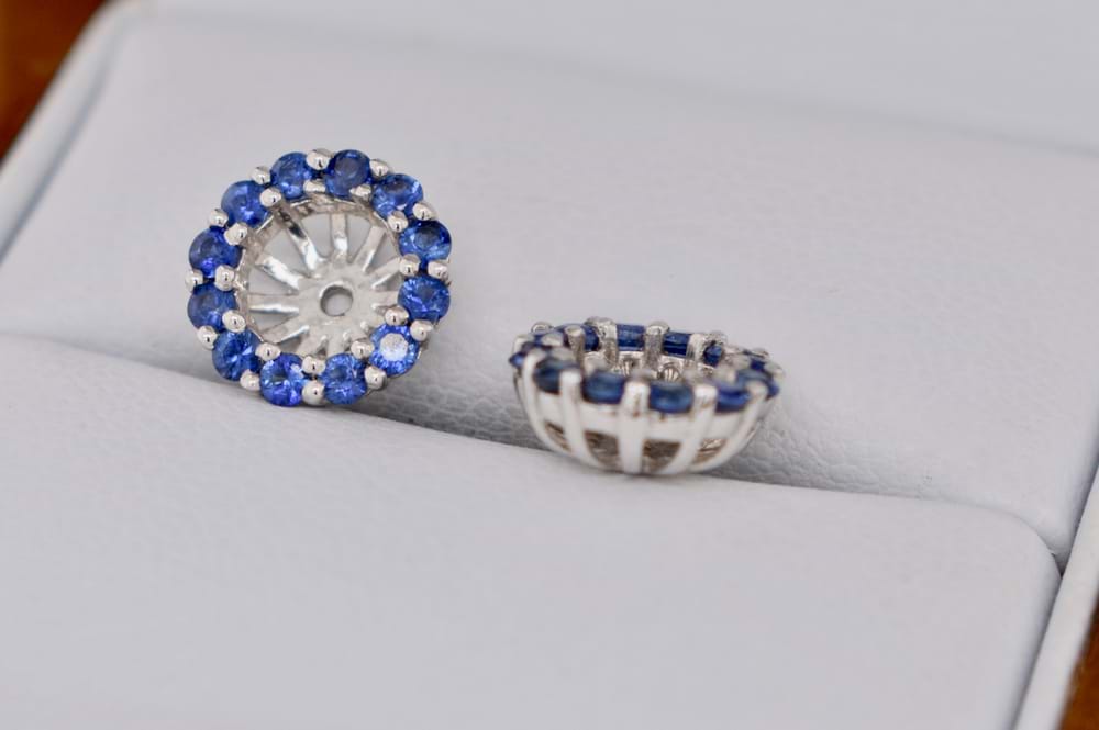 Spark Creations Sapphire and Diamond Earring Jackets  Mazzarese Jewelry