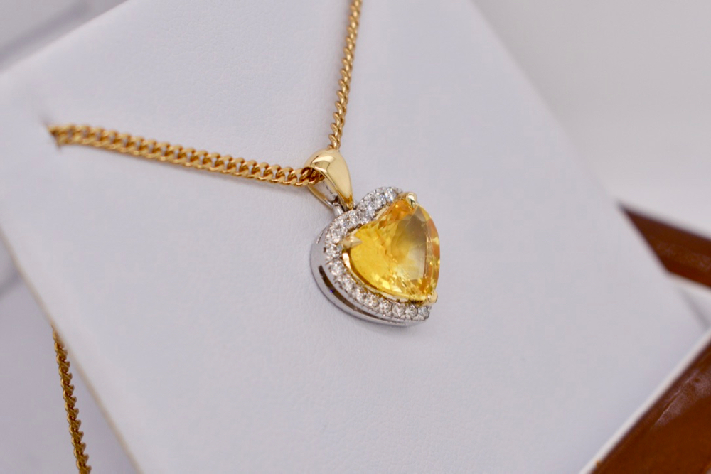 yellow sapphire heart