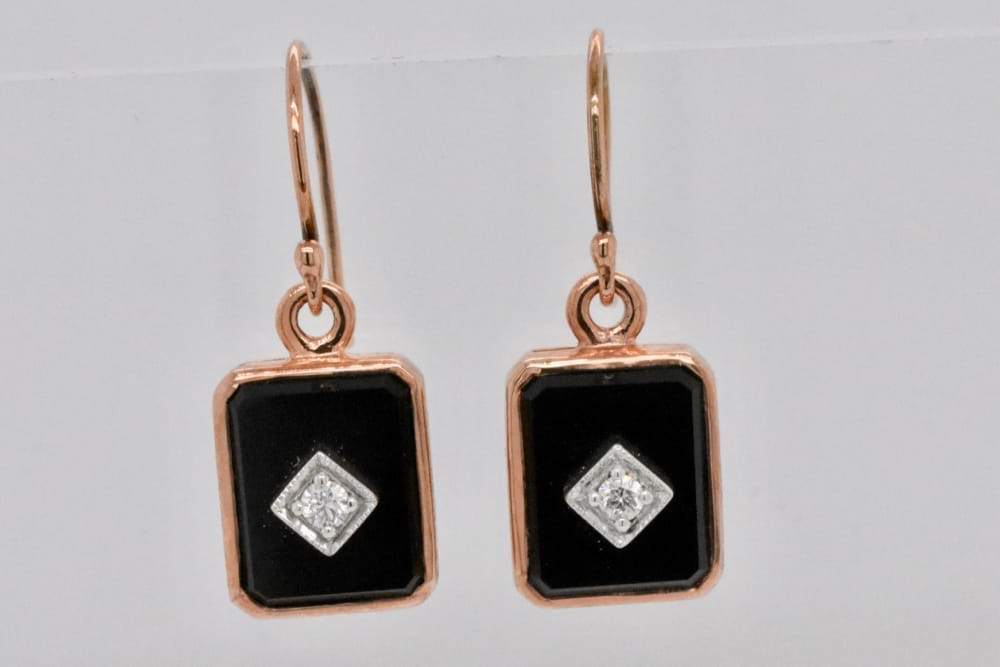 onyx diamond earrings