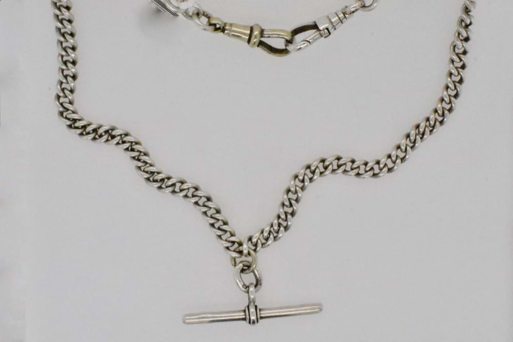 Sterling silver deals fob chain necklace