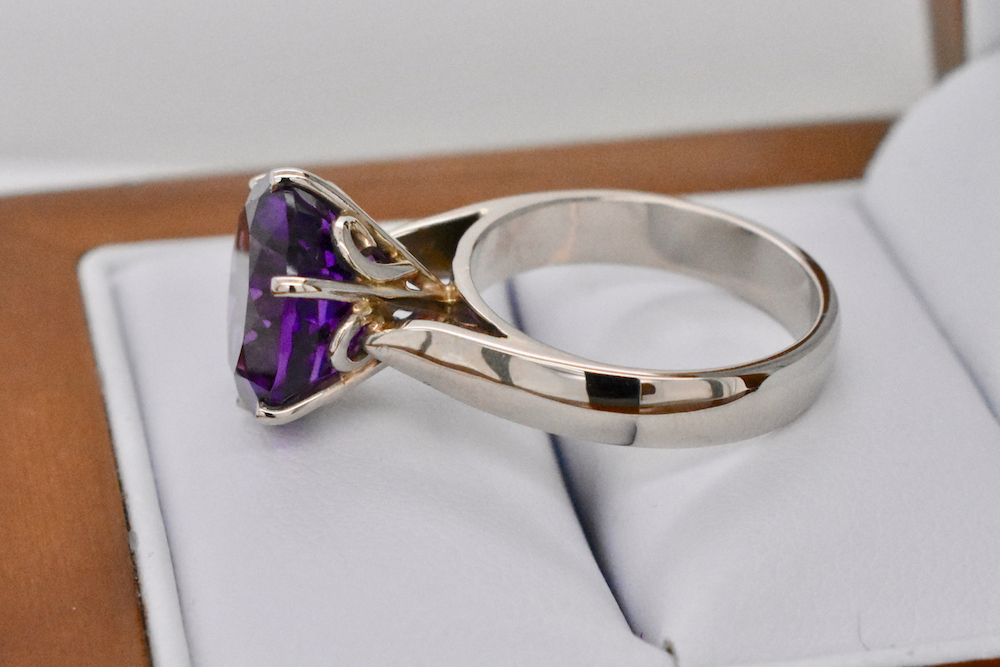 amethyst engagement ring synthetic
