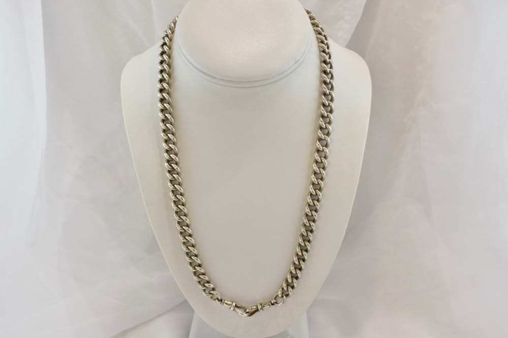 sterling silver fob chain necklace