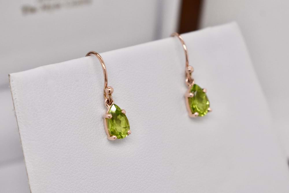 peridot rose gold earrings