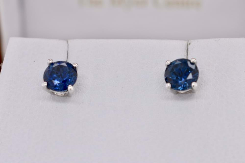 1.78ct Bright Teal Australian Sapphire Drop Earrings, 18ct Gold - Katie Law  Jewellery