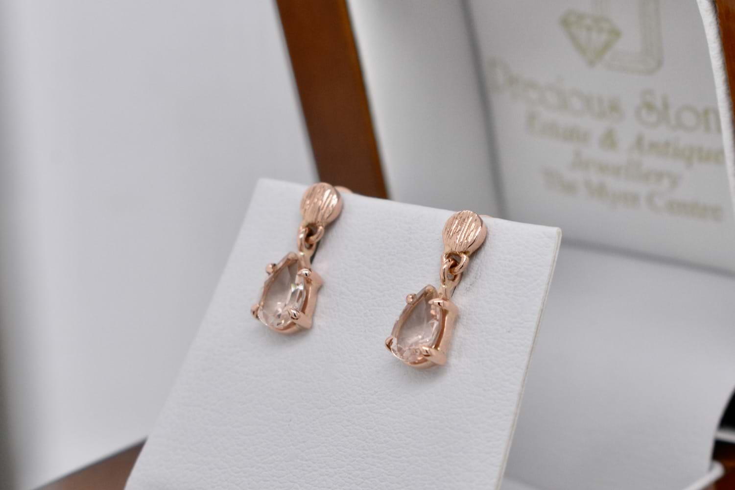 Amazon.com: Emerald Cut Morganite & Diamond Dangle Earrings Solid Sterling  Silver & Plated Rose Gold: Clothing, Shoes & Jewelry