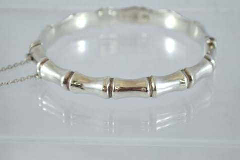 Silver deals bamboo bracelet