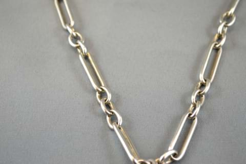 Antique silver shop fob chain